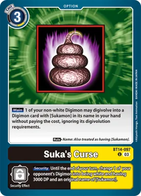 Suka's Curse, Digimon card BT14-097