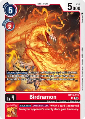 Birdramon, Digimon card BT15-013