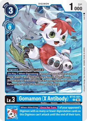 Gomamon (X Antibody), Digimon card BT15-021