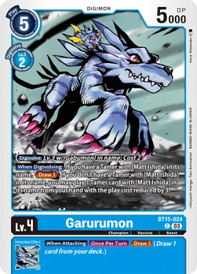 Garurumon, Digimon card BT15-024