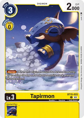 Tapirmon, Digimon card BT15-033