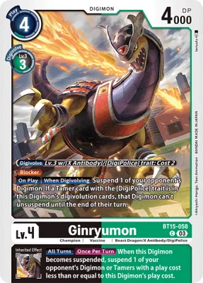 Ginryumon, Digimon card BT15-058