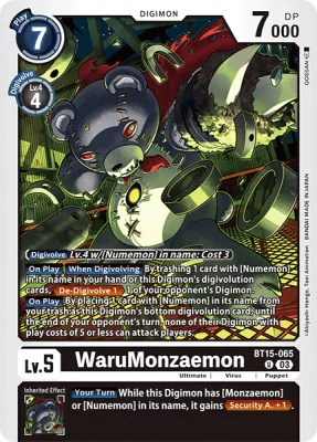 WaruMonzaemon, Digimon card BT15-065