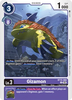 Gizamon, Digimon card BT15-068