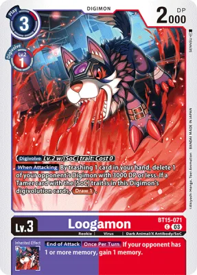 Loogamon, Digimon card BT15-071