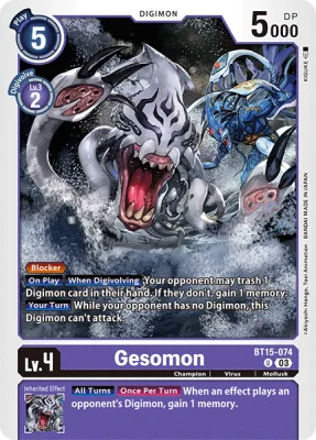 Gesomon, Digimon card BT15-074