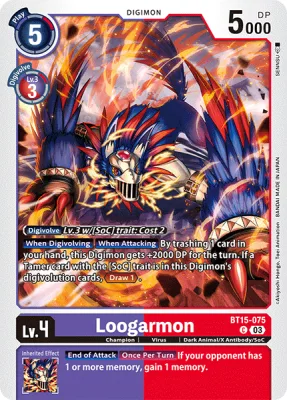 Loogarmon, Digimon card BT15-075