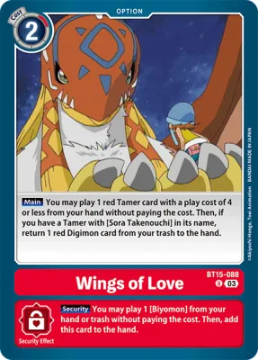 Wings of Love, Digimon card BT15-088
