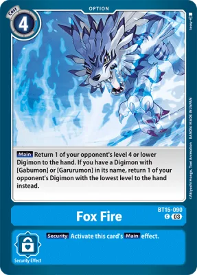 Fox Fire, Digimon card BT15-090