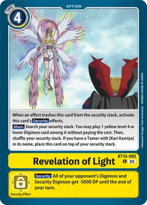 Revelation of Light, Digimon card BT15-092