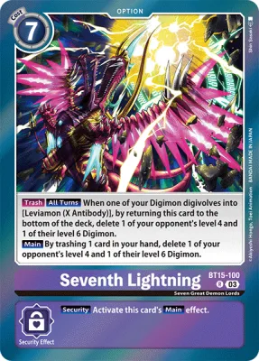 Seventh Lightning, Digimon card BT15-100