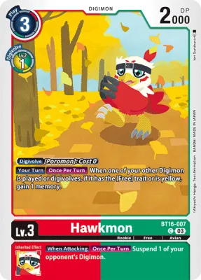 Hawkmon, Digimon card BT16-007