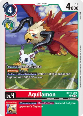 Aquilamon, Digimon card BT16-008