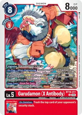 Garudamon (X Antibody), Digimon card BT16-011