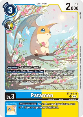 Patamon, Digimon card BT16-016