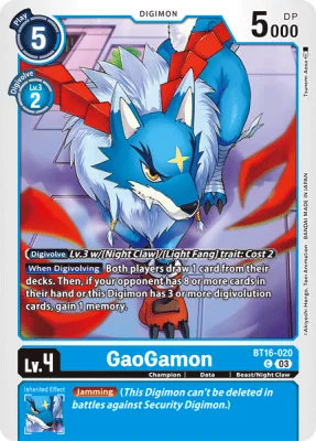 GaoGamon, Digimon card BT16-020
