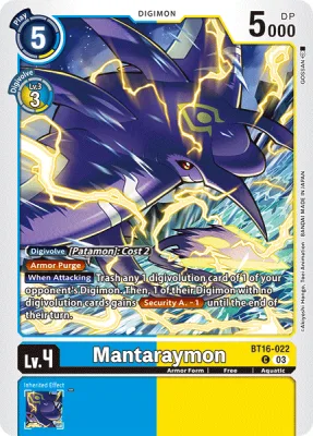Mantaraymon, Digimon card BT16-022