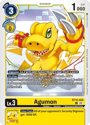 Agumon, Digimon card BT16-029