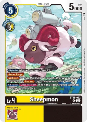 Sheepmon, Digimon card BT16-032