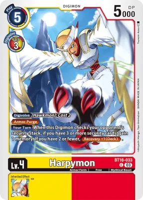 Harpymon, Digimon card BT16-033