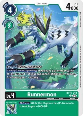 Runnermon, Digimon card BT16-043