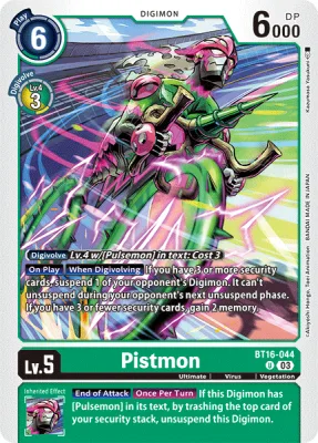 Pistmon, Digimon card BT16-044