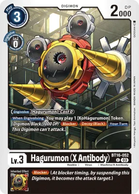 Hagurumon (X Antibody), Digimon card BT16-052