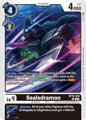 Sealsdramon, Digimon card BT16-054