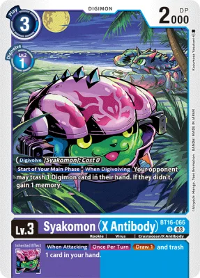 Syakomon (X Antibody), Digimon card BT16-066