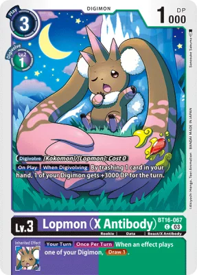 Lopmon (X Antibody), Digimon card BT16-067