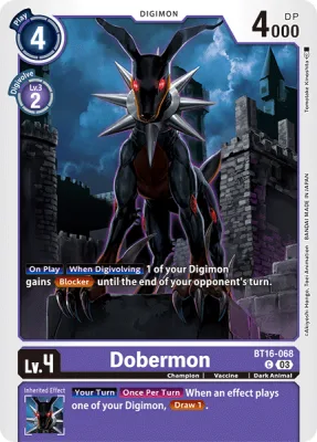 Dobermon, Digimon card BT16-068