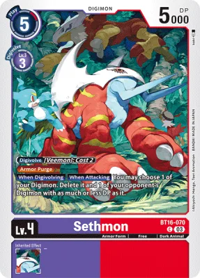 Sethmon, Digimon card BT16-070
