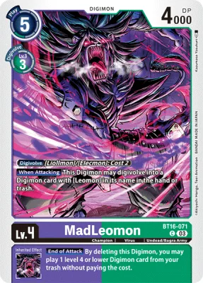MadLeomon, Digimon card BT16-071