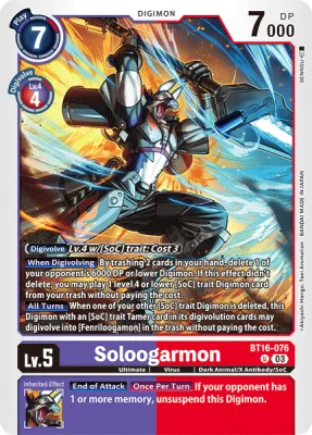 Soloogarmon, Digimon card BT16-076