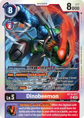 Dinobeemon, Digimon card BT16-077