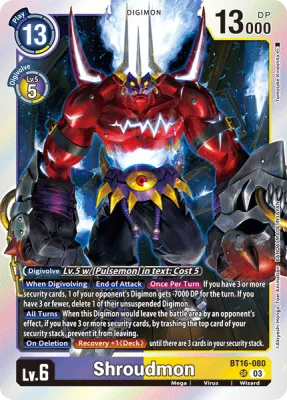 Shroudmon, Digimon card BT16-080