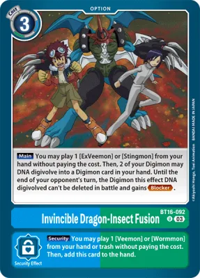 Invincible Dragon-Insect Fusion, Digimon card BT16-092