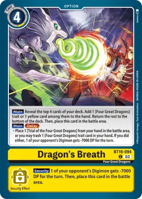 Dragon's Breath, Digimon card BT16-094