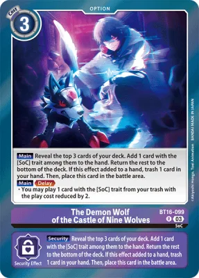 The Demon Wolf of the Castle of Nine Wolves, Digimon card BT16-099