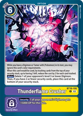 Thunderflame Crusher, Digimon card BT16-100