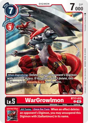 WarGrowlmon, Digimon card BT17-013