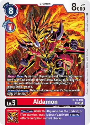 Aldamon, Digimon card BT17-014
