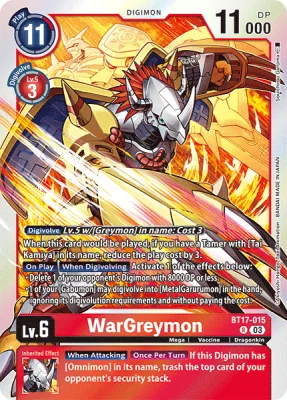 WarGreymon, Digimon card BT17-015