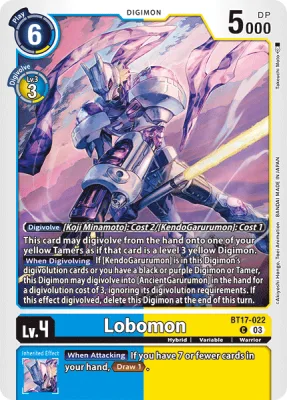 Lobomon, Digimon card BT17-022