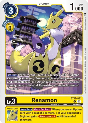 Renamon, Digimon card BT17-031