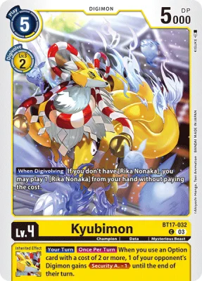 Kyubimon, Digimon card BT17-032