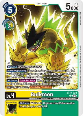 Bulkmon, Digimon card BT17-034