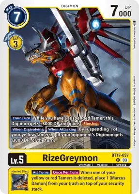 RizeGreymon, Digimon card BT17-037