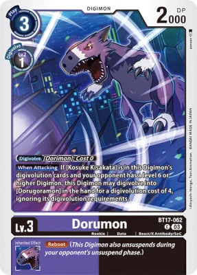 Dorumon, Digimon card BT17-062
