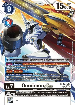 Omnimon ACE, Digimon card BT17-078